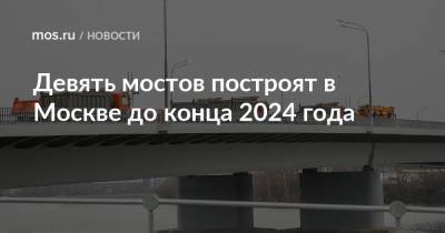 Девять мостов построят в Москве до конца 2024 года