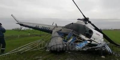 В Краснодарском крае РФ разбился вертолет Ми-2, пилот погиб - видео - ТЕЛЕГРАФ