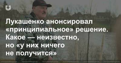 Лукашенко анонсировал «принципиальное» решение. Какое — неизвестно, но «у них ничего не получится»