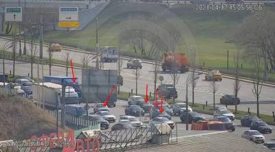 На Варшавском шоссе из-за двух ДТП образовалась трёхкилометровая пробка