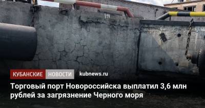 Торговый порт Новороссийска выплатил 3,6 млн рублей за загрязнение Черного моря