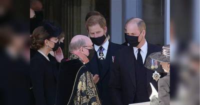 Перший крок на примирення: принців Гаррі та Вільяма з Кейт Міддлтон помітили за бесідою після похорону принца Філіпа