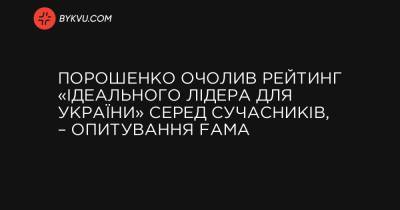 Порошенко очолив рейтинг «ідеального лідера для України» серед сучасників, – опитування Fama