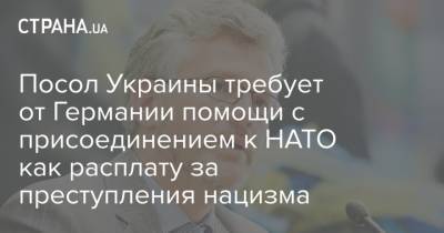 Посол Украины требует от Германии помощи с присоединением к НАТО как расплату за преступления нацизма