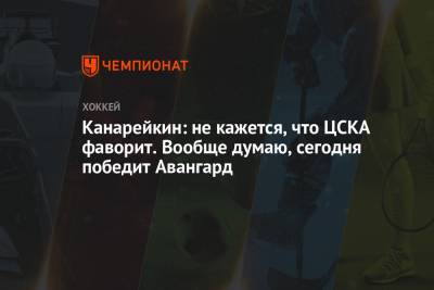 Канарейкин: не кажется, что ЦСКА фаворит. Вообще думаю, сегодня победит Авангард
