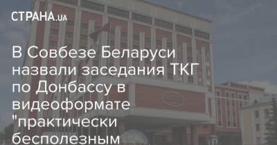 В Совбезе Беларуси назвали заседания ТКГ по Донбассу в видеоформате "практически бесполезным представлением"