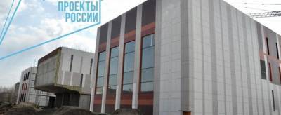 Фасадные работы на новой школе в Электрогорске завершены на 66%