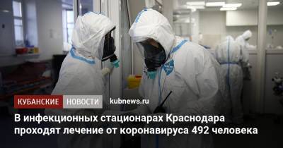 В инфекционных стационарах Краснодара проходят лечение от коронавируса 492 человека