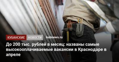 До 200 тыс. рублей в месяц: названы самые высокооплачиваемые вакансии в Краснодаре в апреле