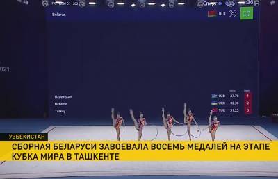 Сборная Беларуси по художественной гимнастике завоевала медали на втором этапе Кубка мира