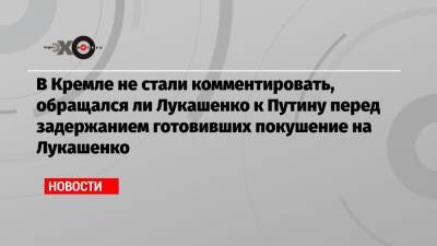 В Кремле не стали комментировать, обращался ли Лукашенко к Путину перед задержанием готовивших покушение на Лукашенко
