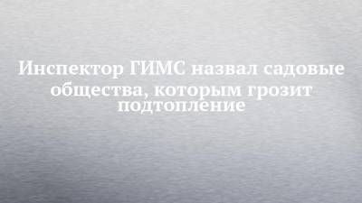 Инспектор ГИМС назвал садовые общества, которым грозит подтопление - chelny-izvest.ru