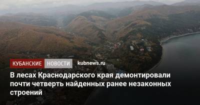 В лесах Краснодарского края демонтировали почти четверть найденных ранее незаконных строений
