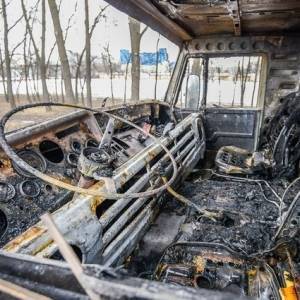 В Запорожской области сгорел КамАЗ