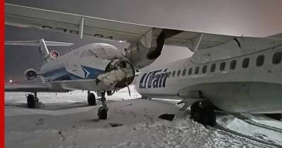 Столкновение самолетов в аэропорту Сургута сняли на видео