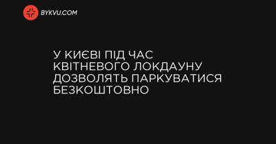 У Києві під час квітневого локдауну дозволять паркуватися безкоштовно