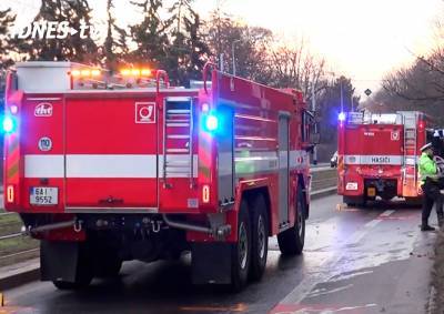 В Праге столкнулись три пожарные машины