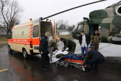 НГУ и Нацполиция способствовали экстренной медицинской эвакуации военнослужащего ВСУ в Киев