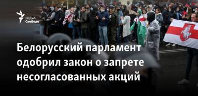 Белорусский парламент одобрил закон о запрете несогласованных акций