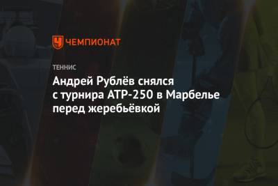 Андрей Рублёв снялся с турнира ATP-250 в Марбелье перед жеребьёвкой