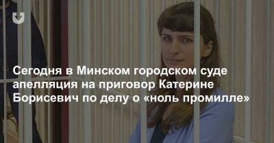 Сегодня в Минском городском суде апелляция на приговор Катерине Борисевич по делу о «ноль промилле»