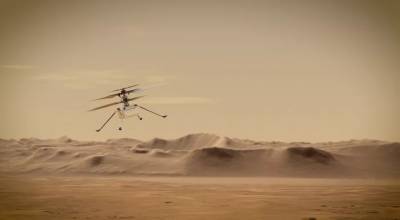 NASA показало видео полета вертолета на Марсе