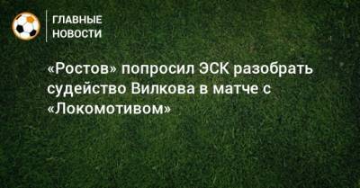 «Ростов» попросил ЭСК разобрать судейство Вилкова в матче с «Локомотивом»