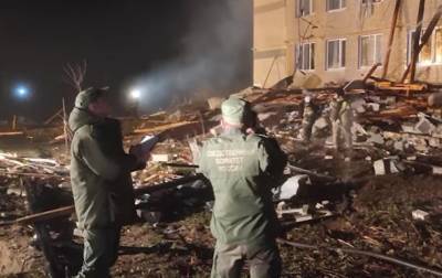 В РФ опубликовали видео разрушенного взрывом дома