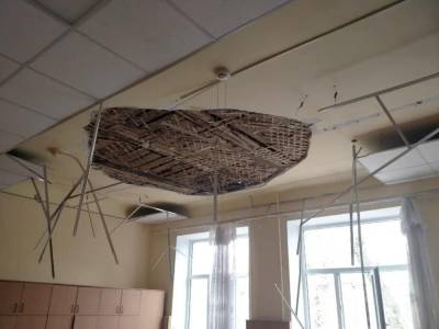 Школьники из Армавира попали в больницу из-за рухнувшего потолка на уроке