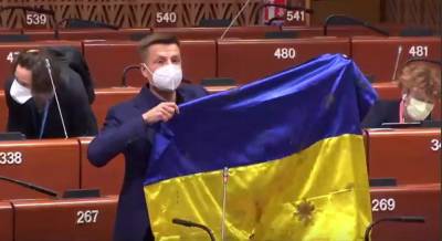 За обстрелянный украинский флаг: в ПАСЕ прервали выступление Гончаренко и пригрозили санкциями