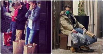 «Больше ни ногой с женой в магазин!»: бедные мужики на шоппинге (15 фото)