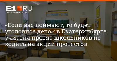 «Если вас поймают, то будет уголовное дело»: в Екатеринбурге учителя просят школьников не ходить на акции протестов