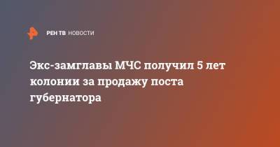 Экс-замглавы МЧС получил 5 лет колонии за продажу поста губернатора