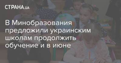В Минобразования предложили украинским школам продолжить обучение и в июне