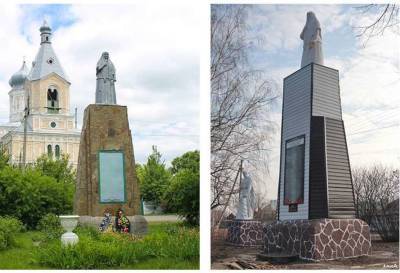 Реставрация по-черкасски: сельский памятник обшили металлическим профилем