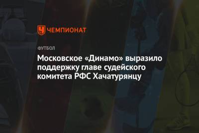 Московское «Динамо» выразило поддержку главе судейского комитета РФС Хачатурянцу