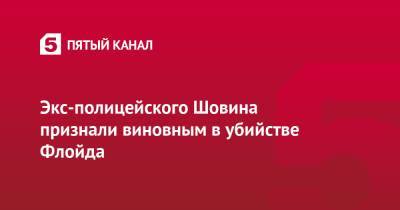 Экс-полицейского Шовина признали виновным в убийстве Флойда