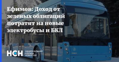 Ефимов: Доход от зеленых облигаций потратят на новые электробусы и БКЛ
