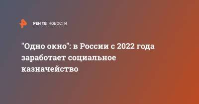 "Одно окно": в России с 2022 года заработает социальное казначейство