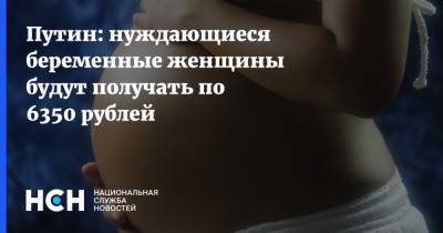 Путин: нуждающиеся беременные женщины будут получать по 6350 рублей