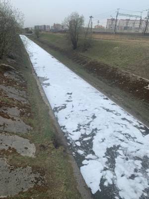Специалисты установили, почему река в Петербурге покрылась пеной