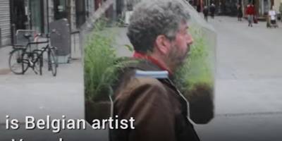 В Брюсселе мужчина носит вместо маски аквариум с травами от коронавируса и астмы - Фото и видео - ТЕЛЕГРАФ