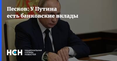 Песков: У Путина есть банковские вклады