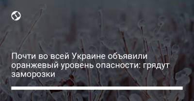 Почти во всей Украине объявили оранжевый уровень опасности: грядут заморозки