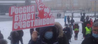 Участники акции солидарности с Навальным собрались на площади в Петрозаводске