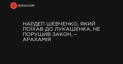 Нардеп Шевченко, який поїхав до Лукашенка, не порушив закон, – Арахамія