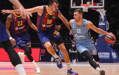 Баскетбольный «Зенит» в упорной борьбе одержал верх над испанской «Барселоной»
