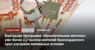 Благодаря программе «Накопительная ипотека» уже более 2,2 тысячи жителей Краснодарского края улучшили жилищные условия
