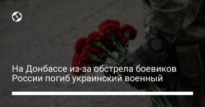 На Донбассе из-за обстрела боевиков России погиб украинский военный