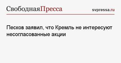 Песков заявил, что Кремль не интересуют несогласованные акции